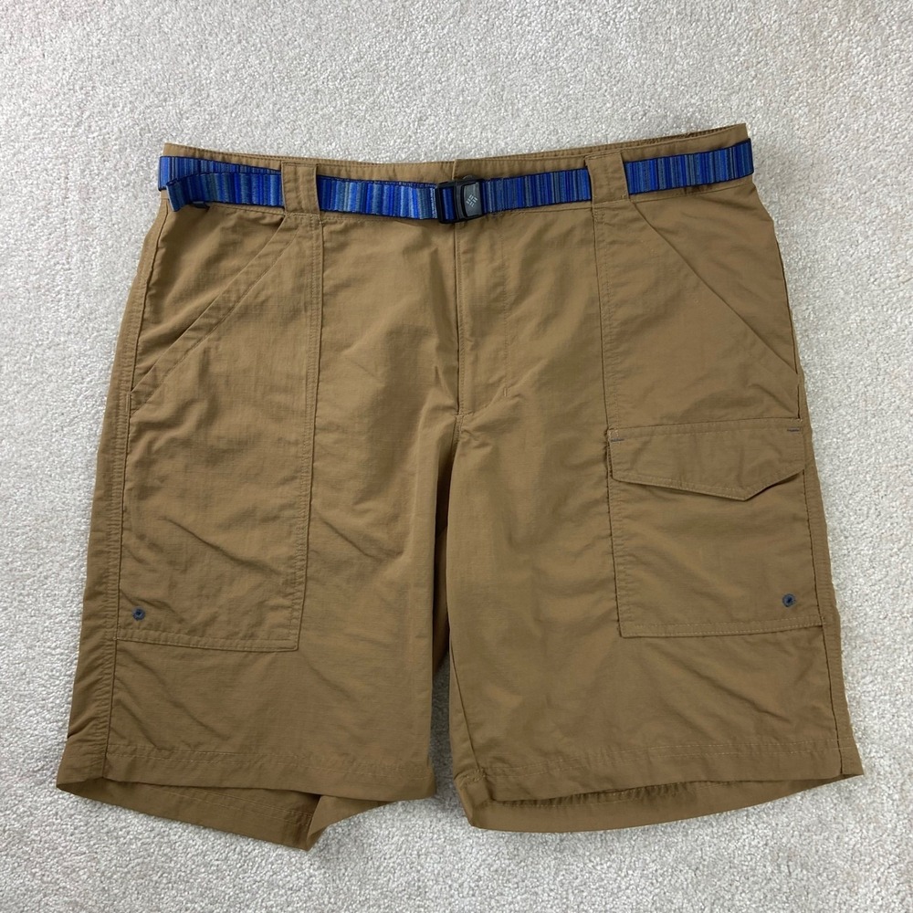 Columbia Silver Ridge‎ Cargo Shorts Mens 38 Brown Omni-Shade Belted AM0135